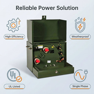 Трансформатор однофазный напольный, 37.5 кВА, 7.2 кВ, с алюминиевыми обмотками, всепогодный, сертифицированный UL CUL, для общественных мест - Product Image 1