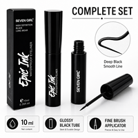 SEVEN GIRL Eyeliner liquide waterproof longue tenue, anti-bavures, haute pigmentation, noir, pointe de précision, maquillage, marque privée, 10 ml