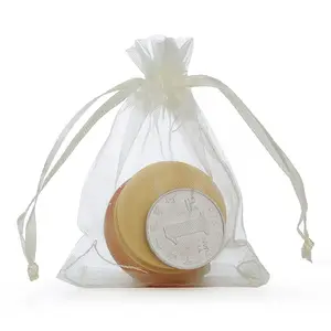 New Size Of Stocking 15*19Cm Unique Beige Gauze Bag Organza Drawstring Bag For Jewelry Candy Cosmetic Favor Packaging