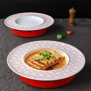 Plat de service rond en mélamine de style chinois créatif, incassable, pour la restauration hôtelière - Product Image 2