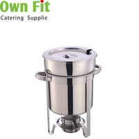 Ensemble de réchauds en acier inoxydable chauffés au gaz Ownfit avec une capacité de 10 L et un support empilable pour une utilisation en buffet dans les hôtels et les restaurants