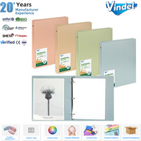 Carpeta de 3 Anillas Tamaño A4, de Paja de Trigo, Cuero PU y Cartón, con Clips Metálicos y Bolsa de PP/PVC para Uso Escolar, en Grandes Cantidades