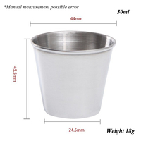 Mini flacon à vin de 1/2 oz (30/50/60/70/160 ml) en métal DIY, tasse à shot en acier inoxydable pour la maison, la cuisine ou le bar, avec logo personnalisé