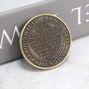 Pièce commémorative en métal de 5 cm (2 pouces) avec bord facetté, fraisage CNC, épaisse, personnalisée, en gros, gravure au laser DIY, pièce commémorative pour la fête des pères - Product Image 5