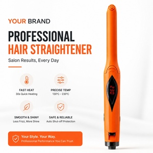 Plancha de Pelo Mini Torlin Personalizable con Pantalla LCD para Hombres, Uso en Hoteles y Autocaravanas, Plancha de Pelo Corta Tipo Lápiz de 1/4 - Product Image 1
