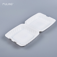 FULING 3 compartiments 9 pouces conteneur alimentaire à clapet robuste jetable MFPP plastique Togo plaque à emporter boîte