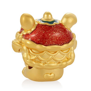 Lion éveil conception zodiaque culture style mignon 24k micro-dur or pur bracelet en forme de lapin perlé bijoux en or de luxe - Product Image 3