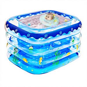<span class=keywords><strong>Piscine</strong></span> carrée gonflable pliable pour bébés et nourrissons de moins de 3 ans, utilisation estivale en extérieur ou à la maison, jeux aquatiques - Product Image 1