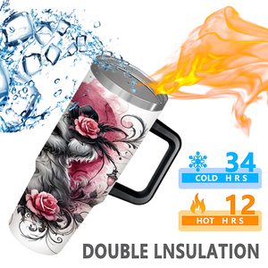 Vaso de Acero Inoxidable de 30 oz con Asa, Personalizado con Impresión UV, Diseño de Pareja Maltesa, Envío Gratis desde Almacén en EE. UU., para Amantes de los Perros - Product Image 2