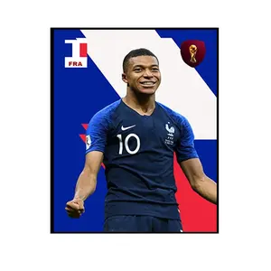 RTS imperméable, installation facile, affiche de Football France, affiche de dessin animé 3D lenticulaire avec cadre en métal