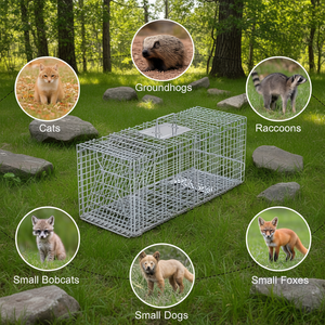 Trampa para Animales Vivos, Jaula Plegable de Alambre Galvanizado, Capacidad de 50 lb, Uso en Exteriores para Gatos, Mapaches, Zorros y Marmotas - Product Image 2