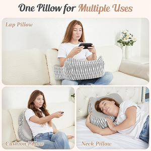 Du Babo Memory Foam Triangular Backrest <b>Pillow</b> Striped Pattern For Reading And Bed Rest Support <b>Large</b> Size - Product Image 4