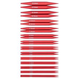 Lot de 13 paires d'aiguilles à tricoter circulaires détachables rouges mats de 10 cm pour pulls, emballées dans un étui, vente en gros transfrontalière - Product Image 3