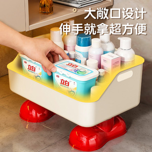 Bathroom Storage Box 60X70cm Rectangular Durable Freestanding With Wheels For Organized Shower Storage - Product Image 4