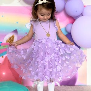 Vestido de tutú para niños pequeños, vestidos de verano esponjosos para niñas, vestido veraniego de tul de fiesta informal para niños de 2 a 6 años, vestidos de boda para niñas con flores - Product Image 4