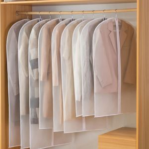 Frosted PEVA Garment Bag Long 120 cm with Zip Dust Protection <b>Cover</b> for Wardrobe <b>Clothes</b> <b>Cover</b> for Suit Coat Dress - Product Image 1
