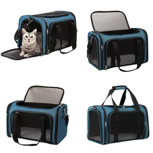 Customize Airline Approved Foldable Portable Soft Pet Carrier Dog Cat Travel Carrier Bag