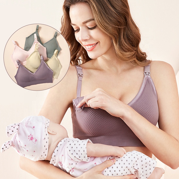 OEM Customized High Quality Seamless Front Opening Nursing and Pumping Bras Breast Feeding Nursing Bra