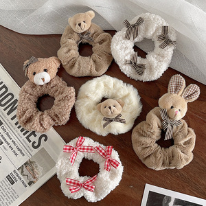 Bella decorazione Bowknot elastici peluche coda di cavallo titolari corde per capelli anelli fasce regalo per bambine - Product Image 2