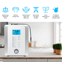 Ioniseur d'eau alcaline à usage domestique, eau Kangen, avec 5 plaques en titane avec revêtement en platine, purificateur d'eau