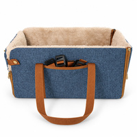 Siège de voiture pour chien avec console centrale, lit pour animaux de compagnie avec poche de rangement en maille, sac de voyage portable pour petits chiens et chats