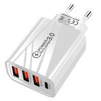 Adaptateur d'alimentation de voyage PD20W/QC3.0+9V/2A 3 USB Charge rapide Chargeur de téléphone portable 12W Prise standard EU/US