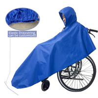 Nouveau poncho de pluie à capuche pour adulte, rouge bordeaux, taille unique, épais, durable, réutilisable, en polyester, sûr, réfléchissant, imperméable, pour fauteuil roulant