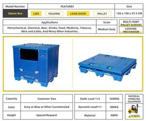 Caisse de stockage pliable et empilable en <span class=keywords><strong>plastique</strong></span> IBC de 1000 <span class=keywords><strong>litres</strong></span> pour lait, vin, bière, jus, huile, caisse en <span class=keywords><strong>plastique</strong></span> anti-fuite - Product Image 6