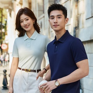 Polo de manga corta, ligero, de algodón, holgado, para verano, con etiqueta y cuello redondo. - Product Image 1