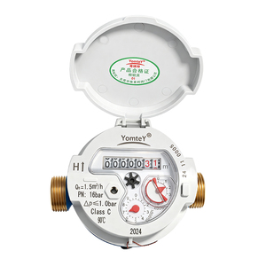 Compteur d'eau à débit unique non magnétique, entièrement en cuivre, cadran clair, clapet anti-retour intégré pour éviter le reflux, ODM/OEM - Product Image 1