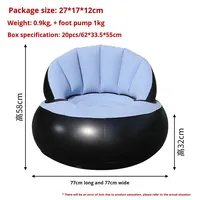 Nouveau design de canapé gonflable d'extérieur, chaise longue portable, fauteuil gonflable paresseux, chaise gonflable en forme de coquille