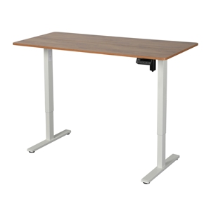 Bureau assis-debout électrique ergonomique moderne à moteur unique, construction en fer et bois, durable, hauteur réglable, usage commercial - Product Image 3