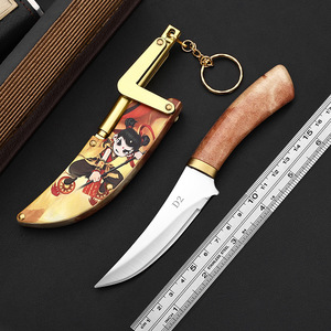 Nezha Themed Multi Purpose Knife 7.2 In Carbon Steel Hand Forged With Sheath For Kitchen Use - Product Image 2