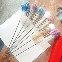 Factory Wholesale Multifunctional Eco-Friendly Nylon Portable Travel Bottle Cleaner Stainless Steel Handle Cotton Thread Brush