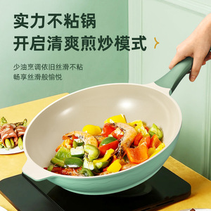 Nonstick <b>Frying</b> <b>Pan</b> Clear Green 32Cm With Lid For <b>Induction</b> Cooktops - Product Image 2