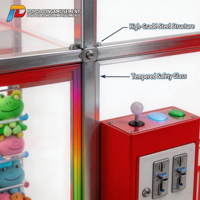 Machine d'arcade commerciale attrape-primes et attrape-sucreries avec lumières LED, en métal, pour parcs d'attractions et centres de divertissement familial PPL