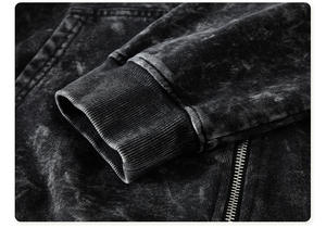 Wholesale Custom Logo Plain French Terry Cotton Oversized <b>Men's</b> <b>Hoodie</b> Vintage <b>Black</b> <b>Zip</b> <b>up</b> Acid Wash <b>Hoodie</b> - Product Image 3