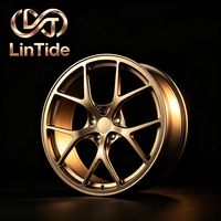 Jantes de voiture forgées concaves à cinq branches personnalisées, finition bronze satiné, adaptées aux automobiles sportives haut de gamme