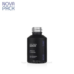 Matte thủy tinh màu đen huyết thanh chai nghiêng Vai 30ml 60ml <span class=keywords><strong>100ml</strong></span> râu dầu mặt Kem chai cho Mens mỹ phẩm chăm sóc da kem - Product Image 4
