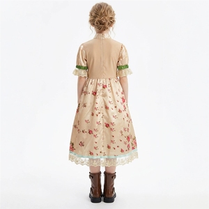 Disfraz de <span class=keywords><strong>Caperucita</strong></span> <span class=keywords><strong>Roja</strong></span> para Niños, Tallas S-XL, Estilo Retro con Estampado Floral, Conjunto de Vestido y Capa para Halloween - Product Image 5