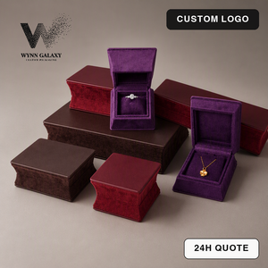 Rectangle Velvet Display <b>Box</b> Long Hinged Watch Bracelet Chain Necklace <b>Cufflink</b> Eyewear Jewelry Retail Counter Manufacturer - Product Image 1