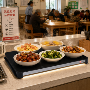 Heavy-Duty Commercial Food Board Coil Heating Universal Dish Use 150 Easy-Clean Tempered Glass Non-Slip Base Commercial Hot Plat - Product Image 1