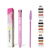 Marque privée Usine Vente Chaude Surligneur Eyeliner Lip Liner Crayon Contour Des Sourcils 4 Couleurs 4IN1 Stylo De Maquillage