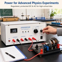 Catu Daya Pengajaran DC 1V-25V AC 2V-24V Teratur 40A Output Waktu Singkat dengan Voltmeter untuk Laboratorium Fisika SMA