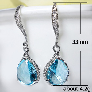 Orecchini a Goccia Blu per Donne, Eleganti Accessori Moda per Uso Quotidiano e Feste - Product Image 5
