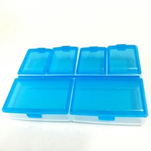 กล่องยาพลาสติก 6 ช่อง สกรีนโลโก้ได้ |   กล่องเก็บยาพกพา สีฟ้า - Product Image 1