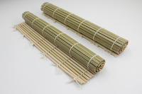 Tapis à sushi jetable J&M, emballé individuellement, moyen, carré, en bambou naturel chinois, biodégradable, respectueux de l'environnement, certifié pour le contact alimentaire