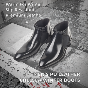 Nuevas Botas Chelsea de Piel Sintética para Hombre, Antideslizantes, Estilo Chukka, Punta Redonda, Logotipo Bordado - Product Image 2