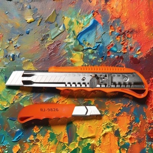 Couteau utilitaire rétractable manuel personnalisé avec lame en acier de 25 mm, support OEM, manche en plastique de couleur personnalisée - Product Image 3