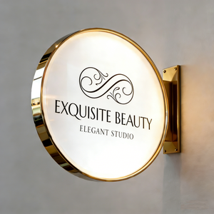 Enseigne lumineuse circulaire personnalisée pour magasin de détail, enseigne pour centres commerciaux, boîte à lumière LED double face en acrylique pour publicité extérieure - Product Image 2